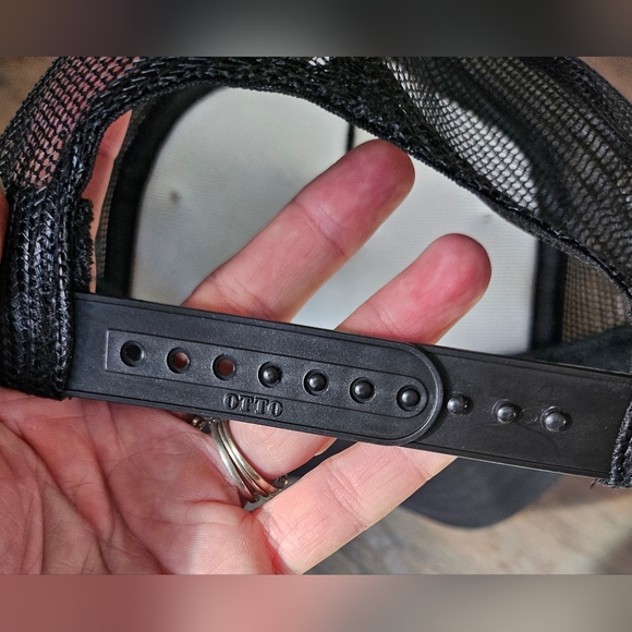 Halloween trucker hat with themed embroidered patches, and rhinestone studs - Picture 4 of 4